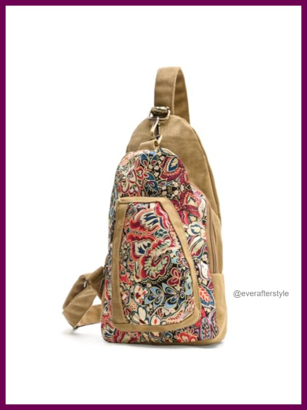 Boho Floral Crossbody Sling Bag Lightweight Chest Bag